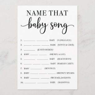 Nom Ce Baby Song Baby shower programme de jeu