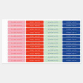 Nom coloré clair Étiquettes (Feuille)