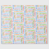 Nom coloré Papier d'enveloppement cadeau personnal (Plat)