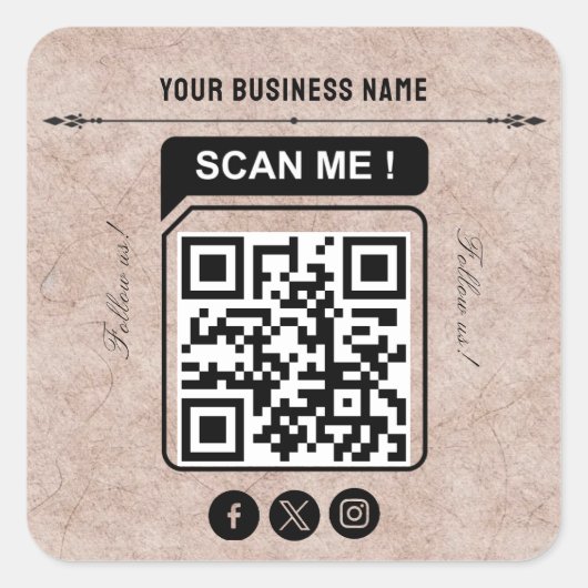 nom commercial code qr autocollant (Devant)