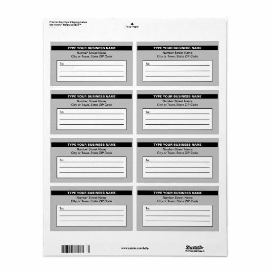 Nom commercial en surbrillance sur le Étiquette d' (Feuille entière)