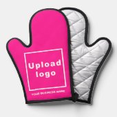 Nom commercial et logo sur Pink Oven Mitt (Recto/Verso)