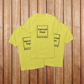 Nom commercial et logo sur T-shirt jaune