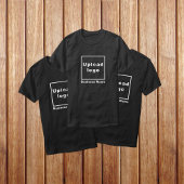 Nom commercial et logo sur T-shirt noir