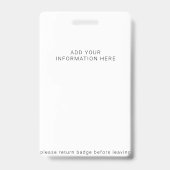 Nom commercial personnalisé Badge invité autorisé (Back)