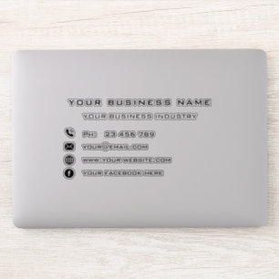 Nom commercial personnalisé Info texte Sticker pro