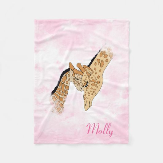 Nom couverture girafe personnalisable (Devant)