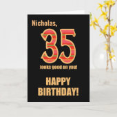 Nom customisé 35e anniversaire de sa carte (Fleur jaune)