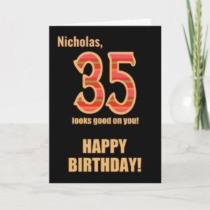 Nom customisé 35e anniversaire de sa carte