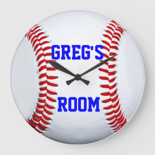 Nom customisé Emplacement Baseball Wall Horloge