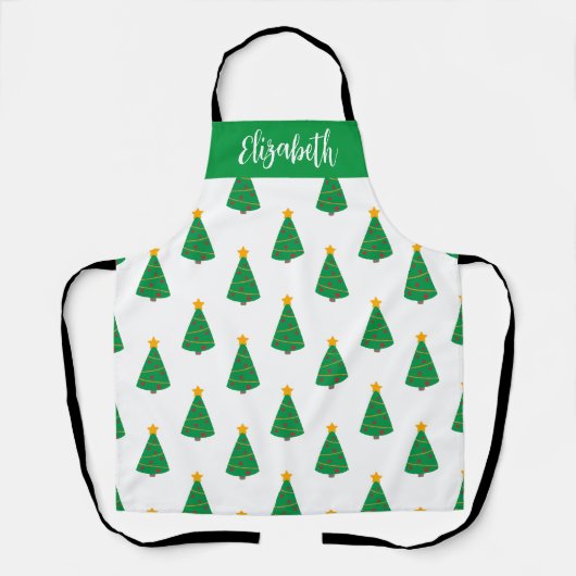 Nom customisé Mod Arbre de Noël Imprimer Tablier (Recto)
