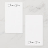 Nom dactylographié Élégant Modèle vertical moderne (Devant / Derrière)