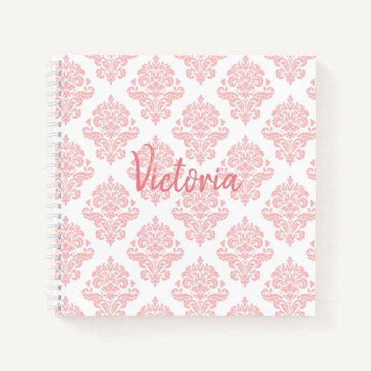 Nom Damask rose Script Joli Carnet (Devant)