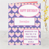 Nom d'ami personnalisé Carte d'anniversaire (Fleur jaune)