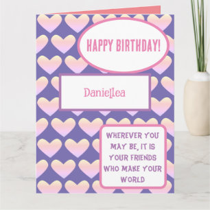 Nom d'ami personnalisé Carte d'anniversaire