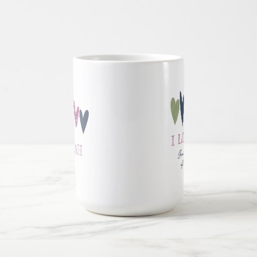 Nom d'amour mignon Coeurs Avocado Navy Coffee Mug (Centre)