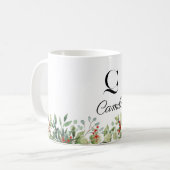 Nom d'aquarelle botanique floral girly Mug (Devant gauche)