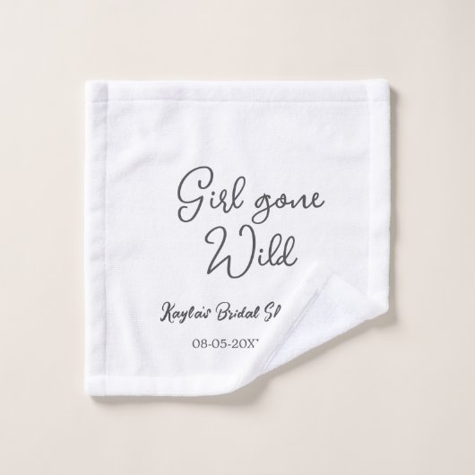 Nom Date de Fête de Mariée Simple Mini Fille décha (Gant de toilette)