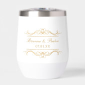 Nom & Date Élégant Moderne Mariage Tourbillon Or (Avant)