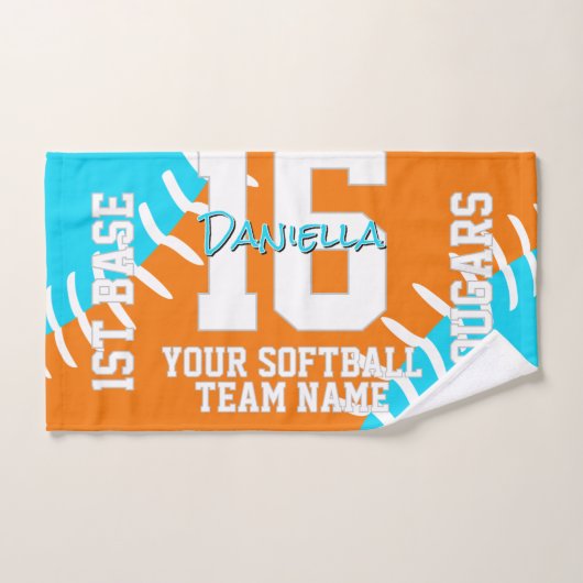 nom d'athlète de softball baseball de couleurs d'é (Serviette à main)