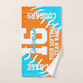 nom d'athlète de softball baseball de couleurs d'é (Serviette à main)