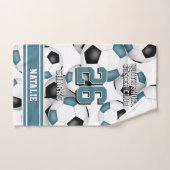 Nom d'athlète et d'équipe turquoise (Serviette à main)