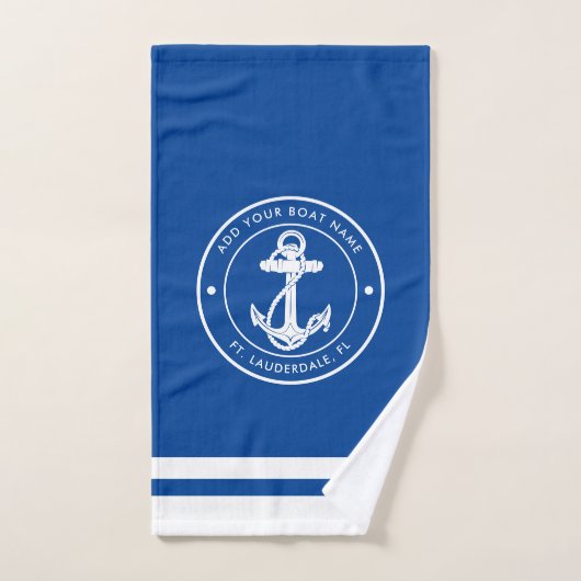 Nom de bateau d'ancre nautique de n'importe quelle (Serviette à main)