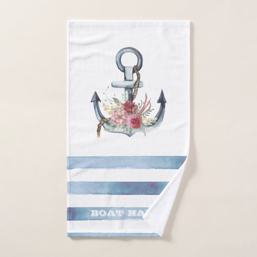 Nom de bateau nautique, Fleurs d'ancre (Serviette à main)