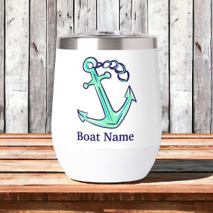 Nom de bateau personnalisé Marine Green Ancre naut