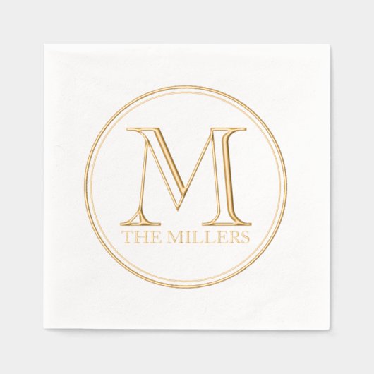 Nom de bordure noire ronde Monogramme (Recto)