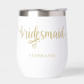 Nom de cadeau de Bridesmaid Gold Calligraphy Coeur (Gauche)