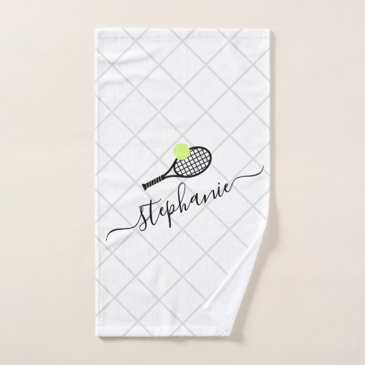 Nom de calligraphie de tennis personnalisé (Serviette à main)