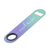 Nom de calligraphie dégradé vert violet Ombre (Devant angulaire)