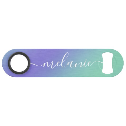 Nom de calligraphie dégradé vert violet Ombre (Dos Horizontal)