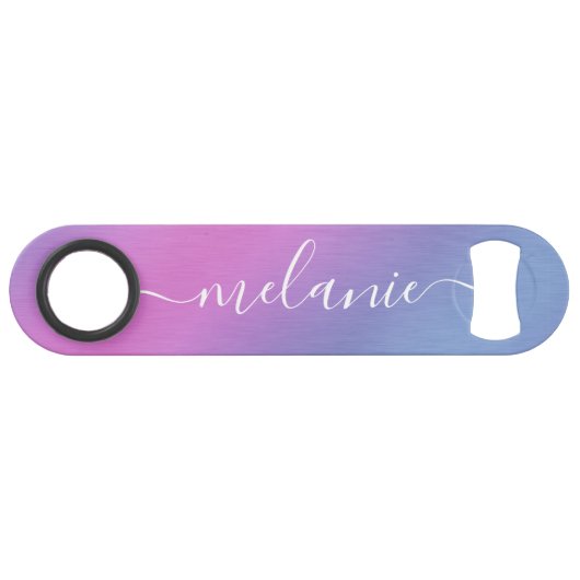 Nom de calligraphie rose violet dégradé Ombre (Devant (Horizontal))