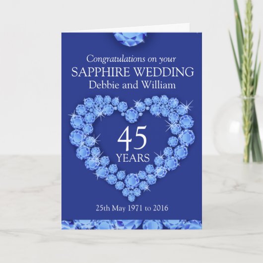 Nom de carte de détails d'anniversaire de mariage (Devant)