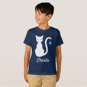 Nom de chat blanc T-Shirt (enfant) (Devant entier)