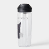 Nom de chat noir personnalisé Bouteille d'eau Paws (Arrière)