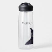 Nom de chat noir personnalisé Bouteille d'eau Paws (Avant)