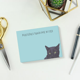 Nom de chat noir personnalisé Pawsome Post-It Note