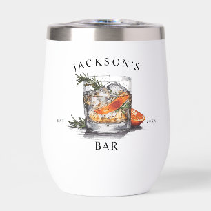 Nom de cocktail de whisky élégant & année Bar à do