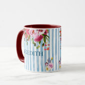 NOM DE COULEUR D'EAU CHARMANTE MUG FLORAL ÉLÉGANT (Devant gauche)