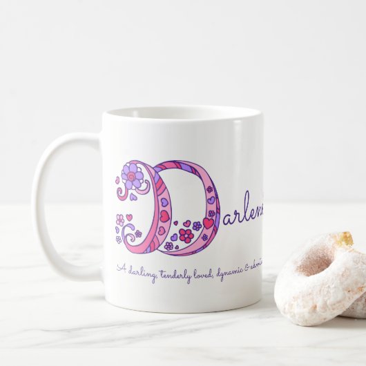 Nom de Darlene signifiant tasse monogramme décorat (Avec donut)