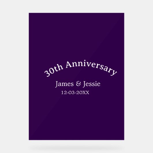 nom de date d'anniversaire de mariage 30 ans simpl (Recto)