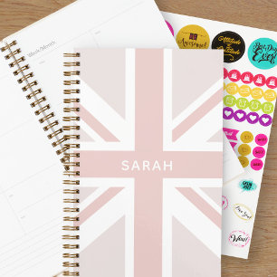 Nom de drapeau Union Jack moderne Pink Planner