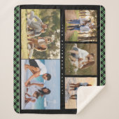 Nom De Famille 5 Photo Collage Vert Plaid Moderne (Devant)