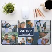 Nom de famille 8 Photo Collage Navy Blue