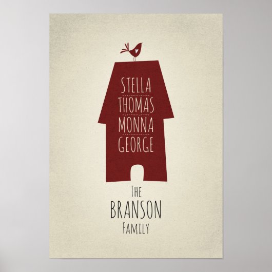 Nom de famille art mural personnalisé (Devant)