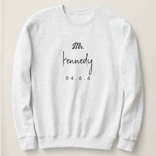 nom de famille avec date et signature sweatshirt (Design devant)