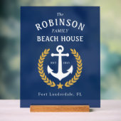 Nom de famille Beach House Ancre Gold Laurel Marin (Neutre)